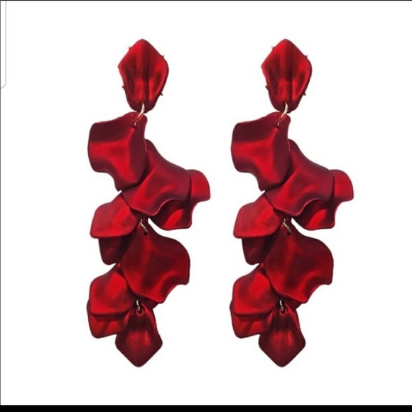 Rose Petal long Tassle Dangle Earrings 2/20$ - Picture 4 of 6